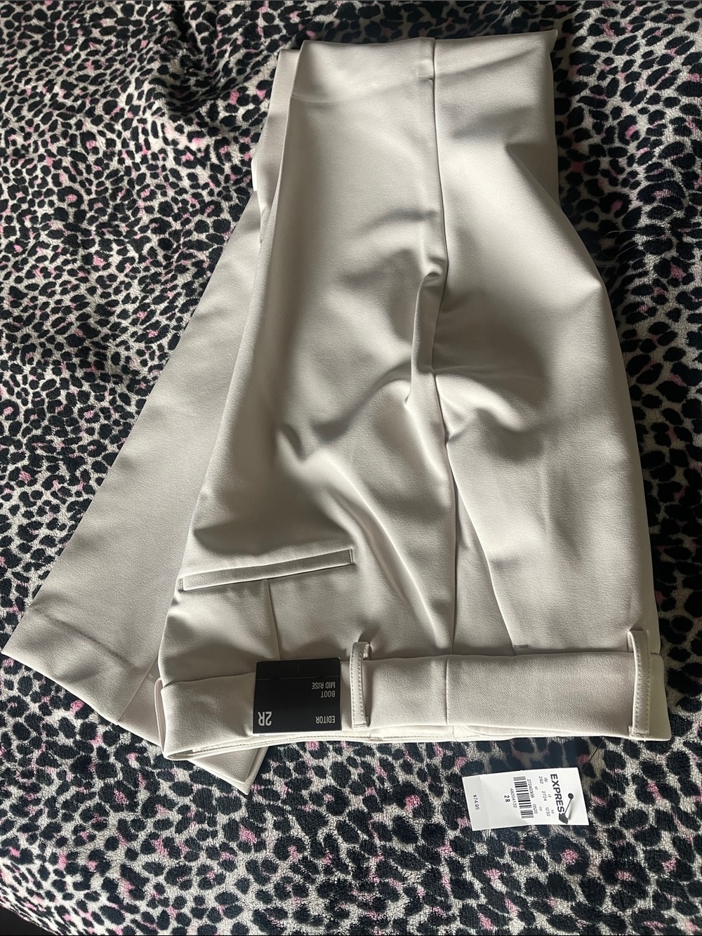 Express Boot Cut Dress Pants in Light Cream